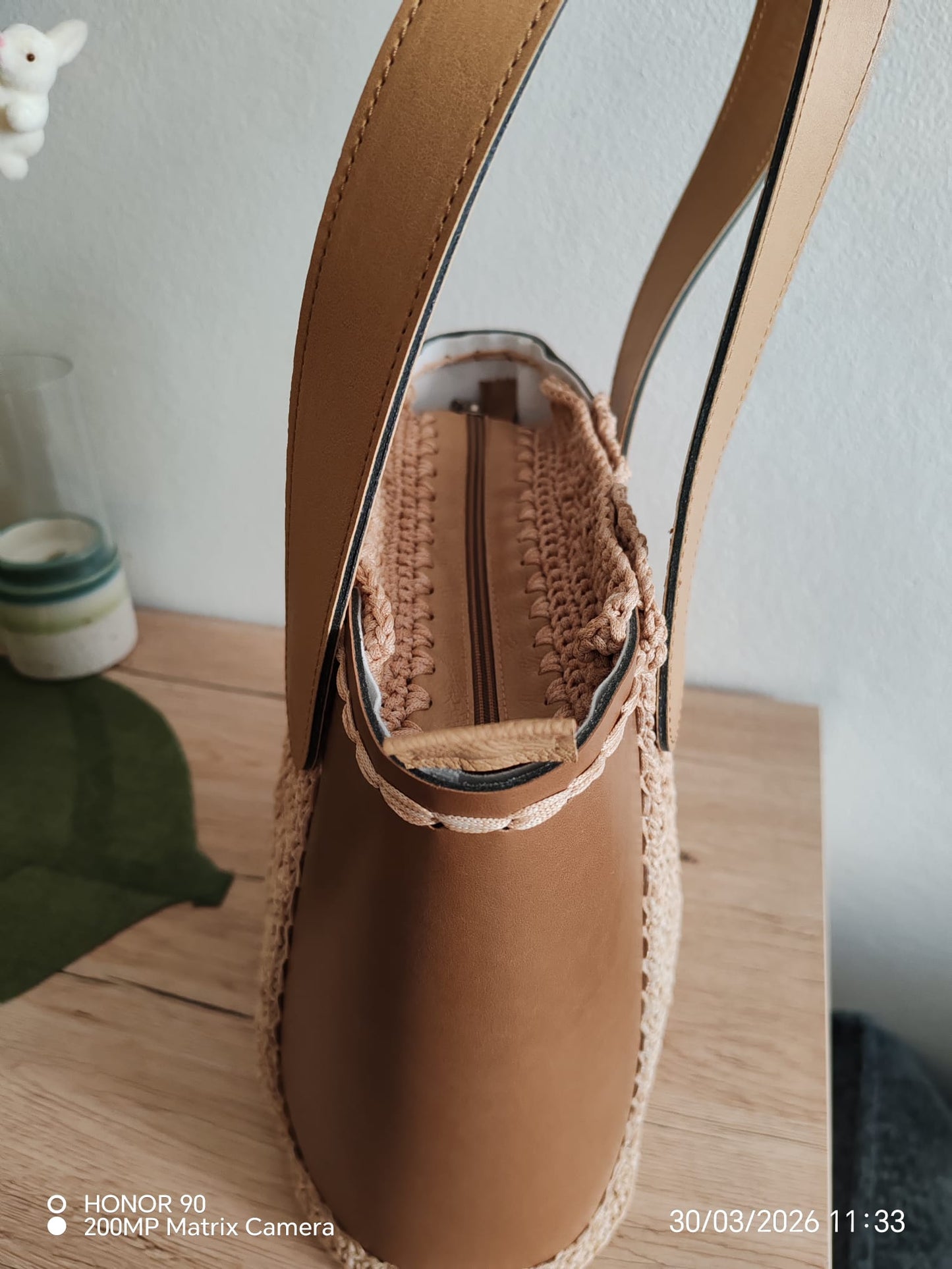 Handgefertigte Leder- und Häkel-Tasche – Doriva Handmade