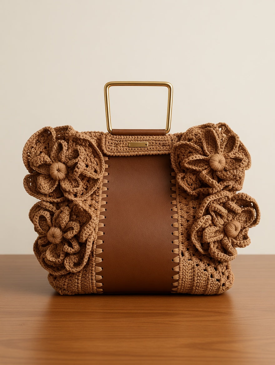 Handgefertigte Braune Ledertasche