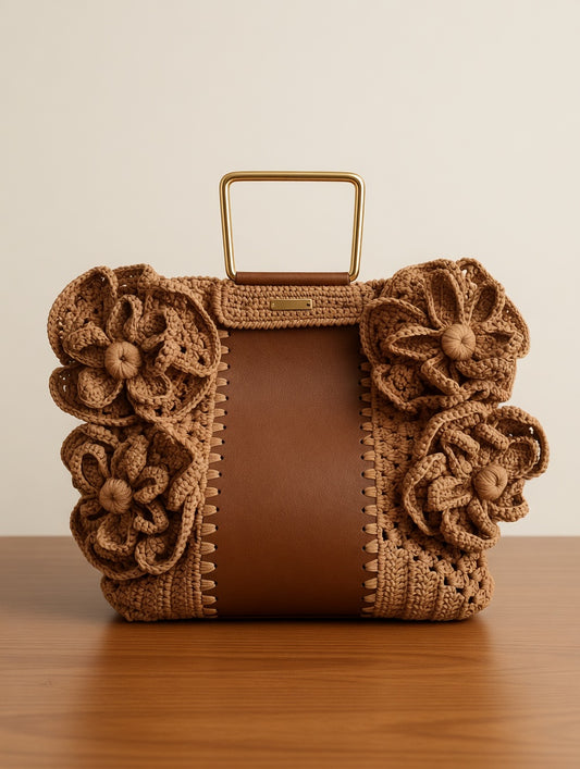 Sac en cuir marron fait main