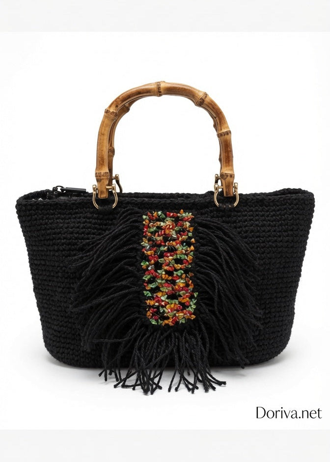 Crystal Fringe Nero