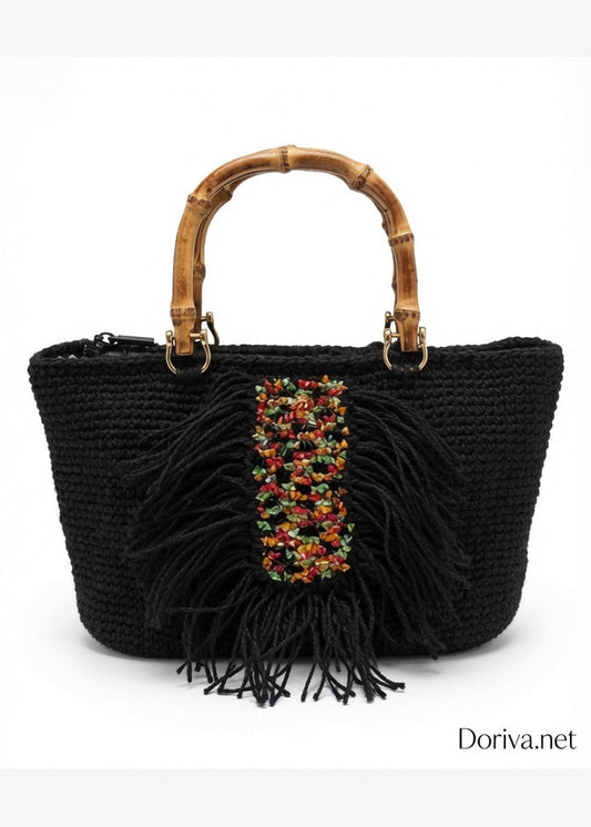 Crystal Fringe Nero
