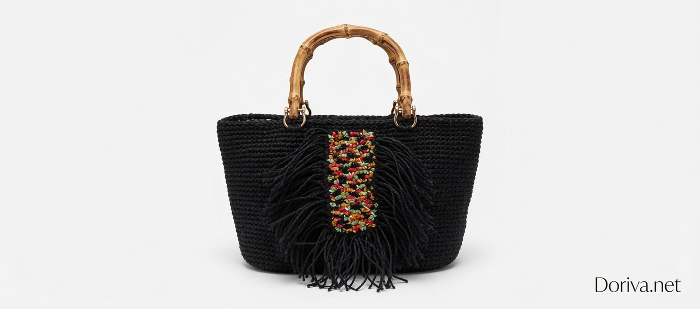 Crystal Fringe Nero