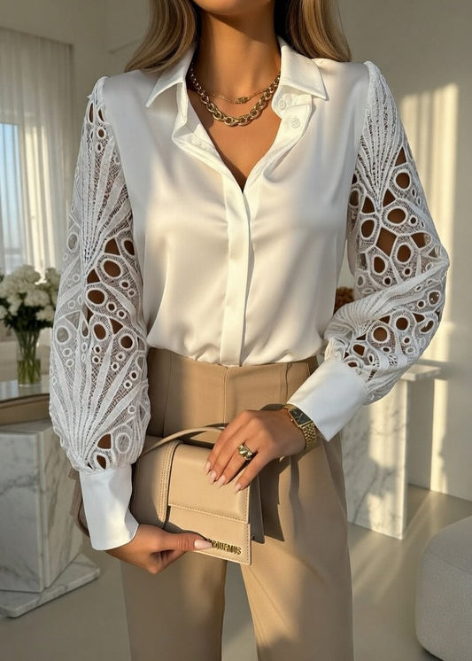 Chiffonbluse aus Feststoff