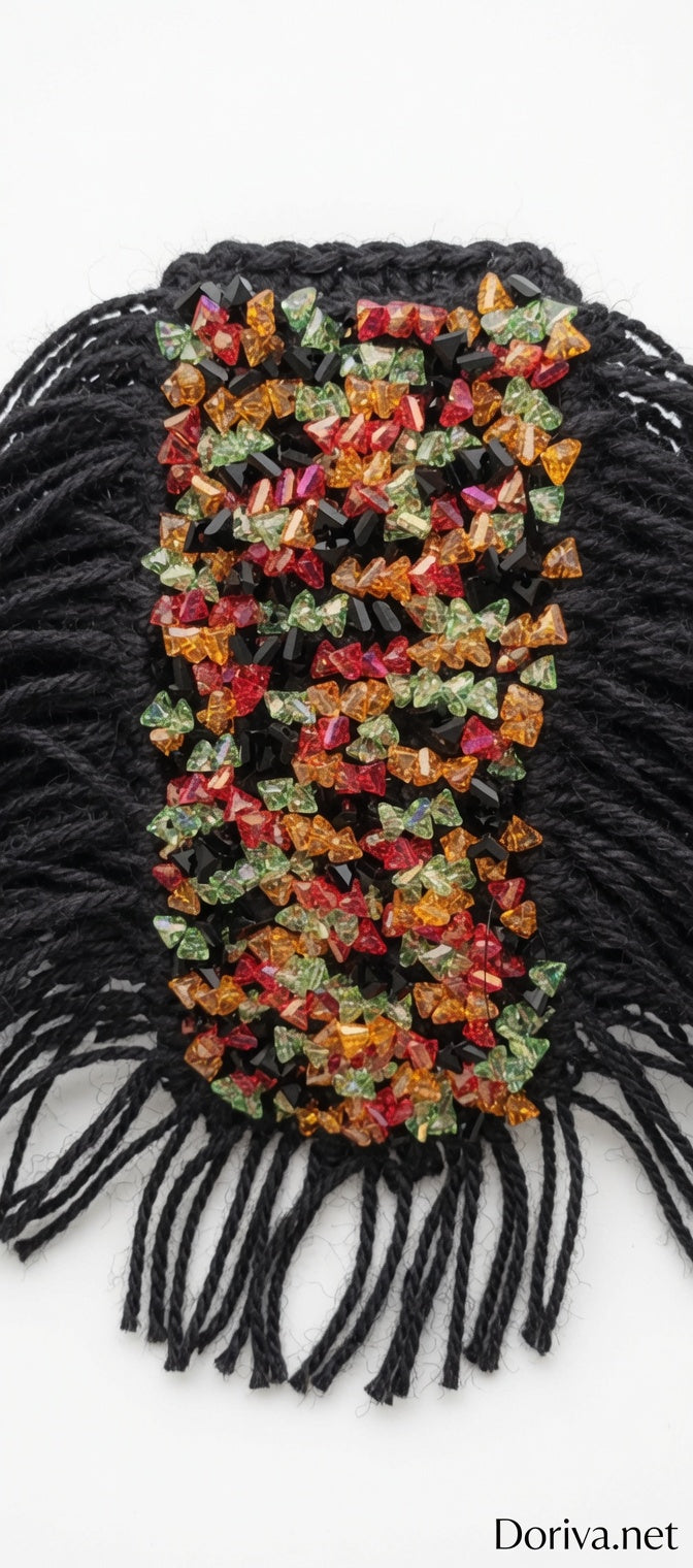 Crystal Fringe Nero