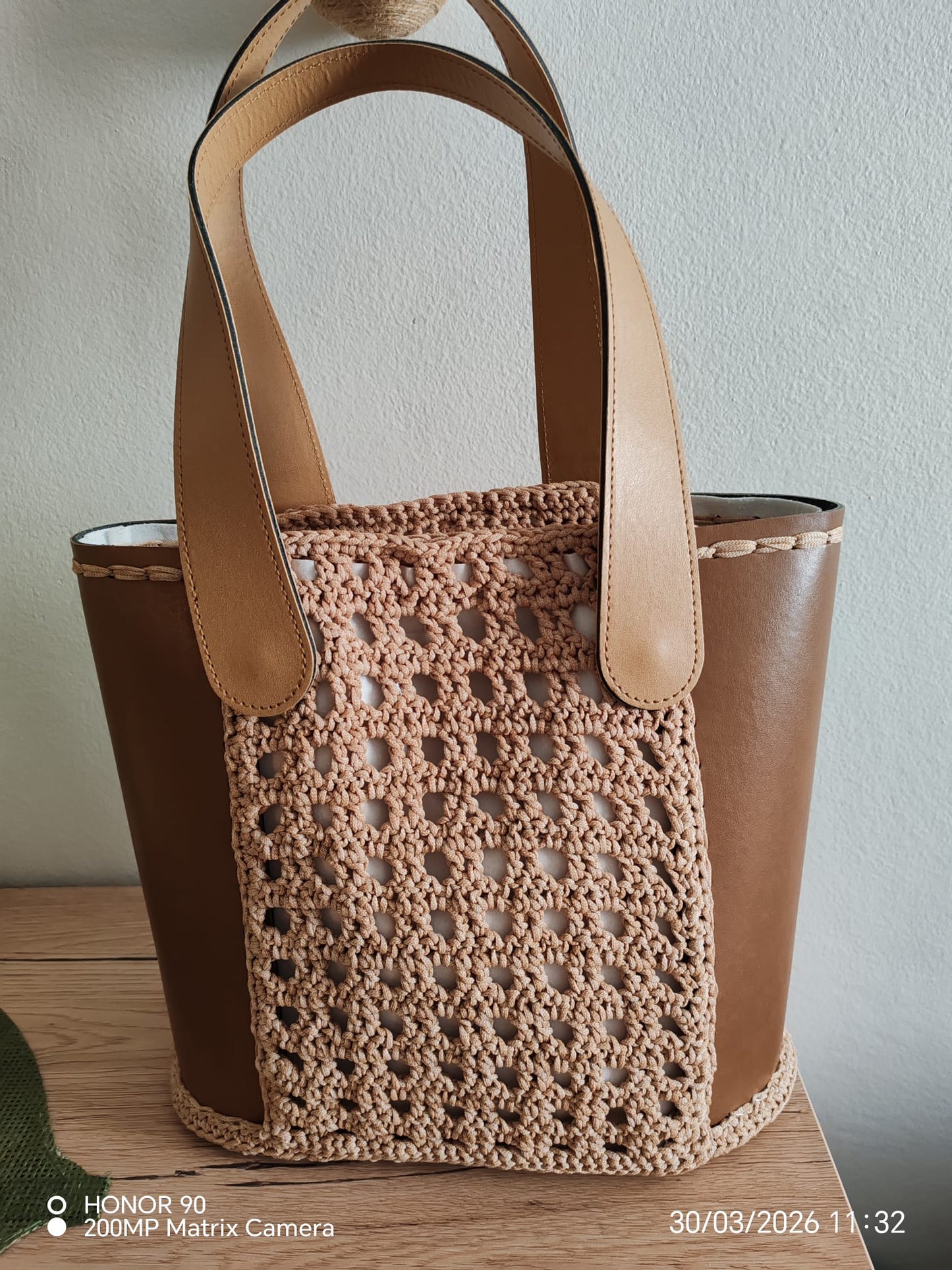 Sac en cuir et crochet fait à la main – Doriva Handmade