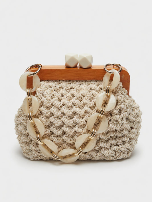 Boho Ivory Chain Tasche