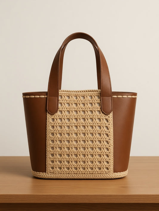Sac en cuir et crochet fait à la main – Doriva Handmade